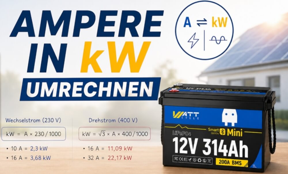 Ampere in kW umberechnen