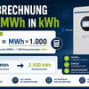 MWh in kWh umberechnen