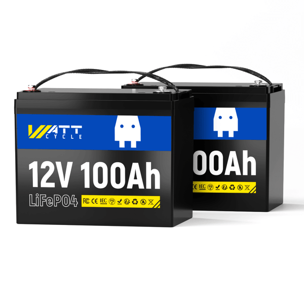 2 Stück WattCycle 12V 100Ah LiFePO4 Batterien