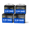 4 Stück WattCycle 12V 100Ah Lithium Batterien mit 120A BMS