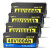 4 Stück WattCycle 48V 100Ah LiFePO4 Antriebsbatterie für Golf-Cart