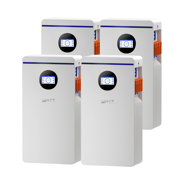 4 Stück WattCycle 48V 314Ah 16kWh LiFePO4 Batteriespeicher