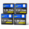 4 Stück WattCycle Kleine Batterien 12V 20Ah Lithium-Ion Akkus