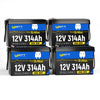 4 Stück WattCycle LiFePO4 12V 314Ah Mini Lithium Batterie mit Bluetooth Überwachung & Heizung