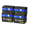 4 Stück WattCycle LiFePO4 12V 314Ah Mini Super Batterien mit Bluetooth Überwachung und Active Balancer
