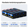 Flexibele Verbindungsoptionen von WattCycle 24V LiFePO4 Solarbatterie 100Ah