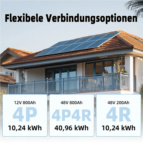Flexible Verbindungsoptionen von WattCycle LiFePO4 12V 200Ah Deep Cycle Batterie