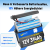 Hochwertige Batteriezellen der Klasse A von WattCycle LiFePO4 12V 314Ah Mini Lithium Batterie (Arctic Version) mit Bluetooth Überwachung & Heizung