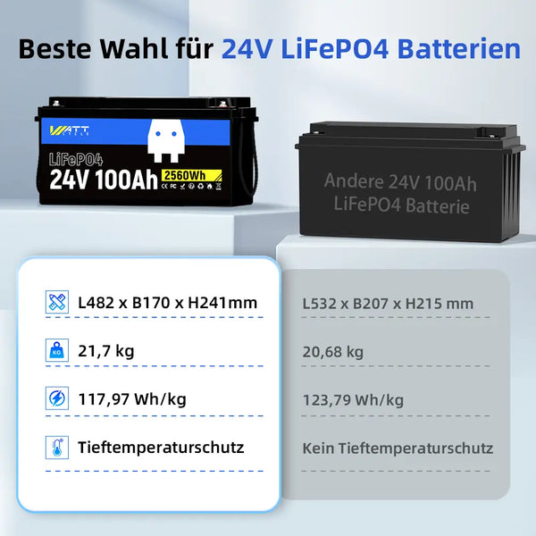 Im Vergeich zu anderer 24V 100Ah LiFePO4 Batterie