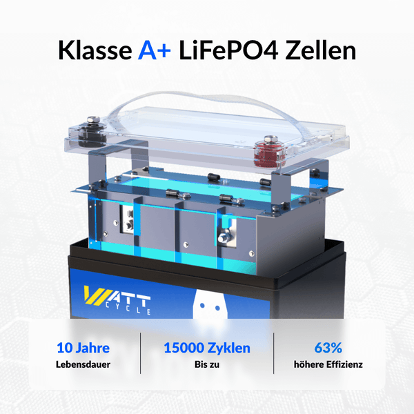 Klasse A+ LiFePO4 Batteriezellen von WattCycle 12V 100Ah LiFePO4 Batterie