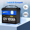 Kompakte Batteriegröße von WattCycle 12V 100Ah Mini LiFePO4 Batterie