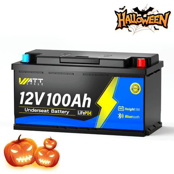 WattCycle 12V 100Ah Lithium Batterie Wohnmobil mit Bluetooth, Perfekt für Fiat Ducato, Citroen Jumper und Peugeot Boxer im Halloween LiFePO4 Angebote