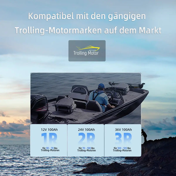 WattCycle 12V 100Ah Lithium Smart Batterie pefekt für die Trolling-Motormarken auf dem Markt