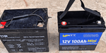 WattCycle 12V 100Ah Mini LiFePO4 Batterie und 12V 100Ah VRLA Batterie
