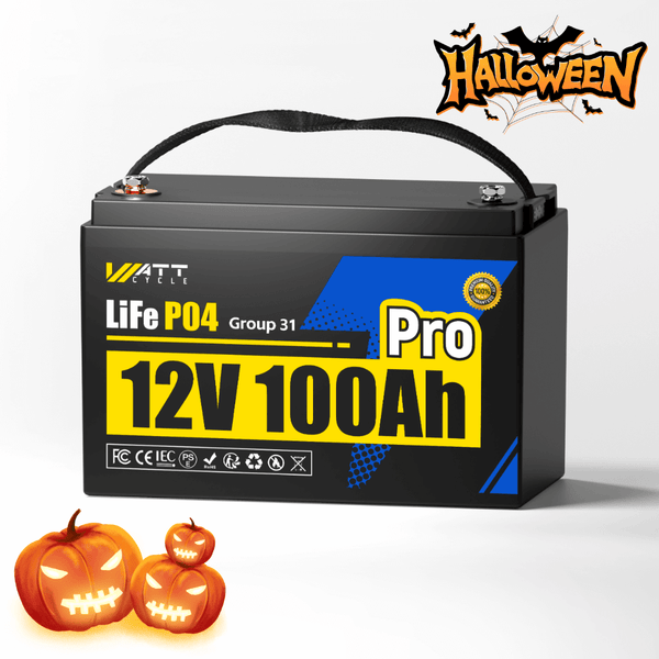 WattCycle 12V 100Ah Pro Lithium Batterie mit 110A BMS, LiFePO4 für Wohnmobile, Solar & Marine im Halloween LiFePO4 Angebote