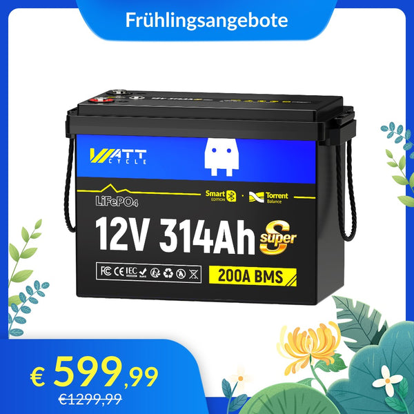 WattCycle 12V 314Ah Mini Super LiFePO4 Batterie im Frühlingsangebot