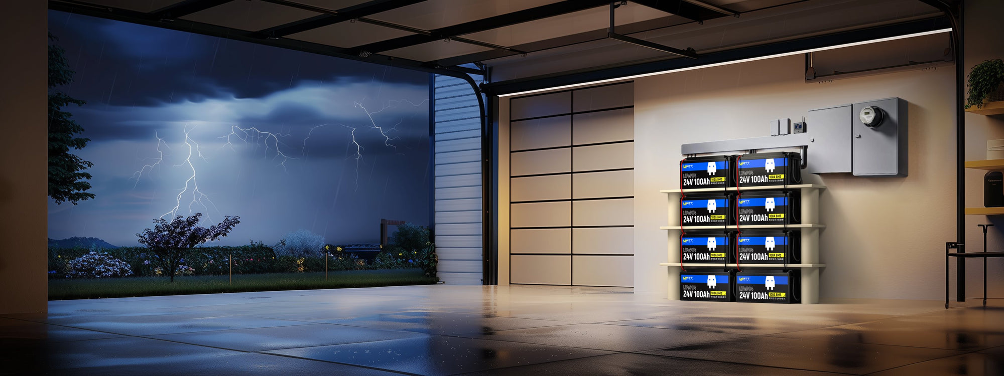 WattCycle 24V LiFePO4 Solarbatterie 100Ah als UPS Batterie, Backup Batterie