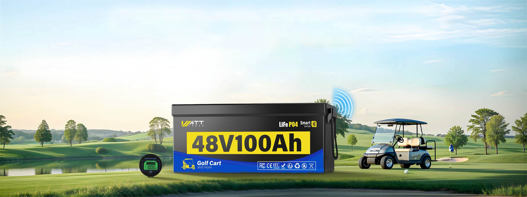 WattCycle 48V 100Ah LiFePO4 Antriebsbatterie für Golf-Cart