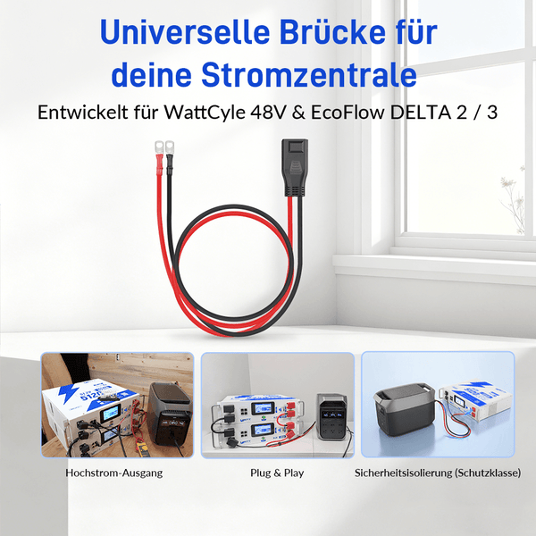 WattCycle 48V Verbindungskabel für EcoFlow DELTA 2 oder DELTA 3Powerstation