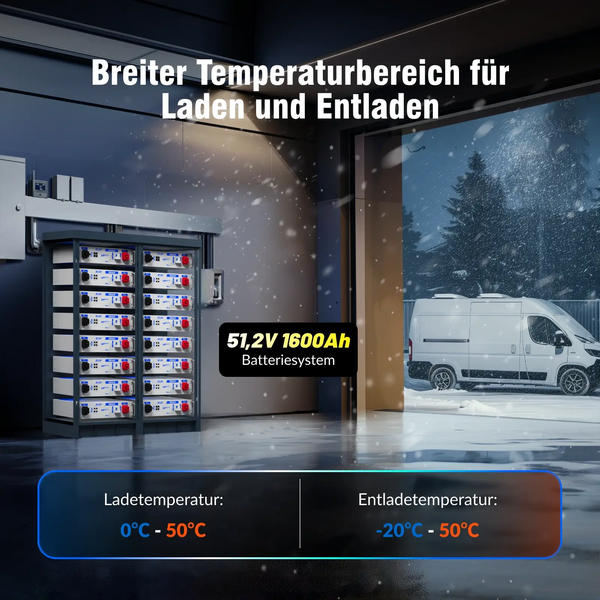 WattCycle 51,2V 100Ah LiFePO4 19 Zoll Rack Batterie mit breitem Temperaturbereich