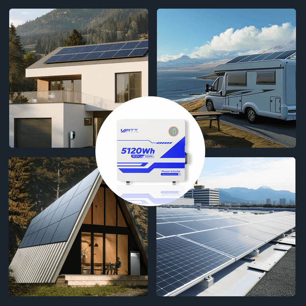 WattCycle 51,2V 100Ah Wandmontage LiFePO4 Solarbatterie für Multi-Anwendungen