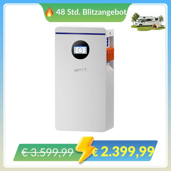 WattCycle 51,2V 314Ah 16kWh Wandmontage LiFePO4 Solarbatterie im Blitzangebot