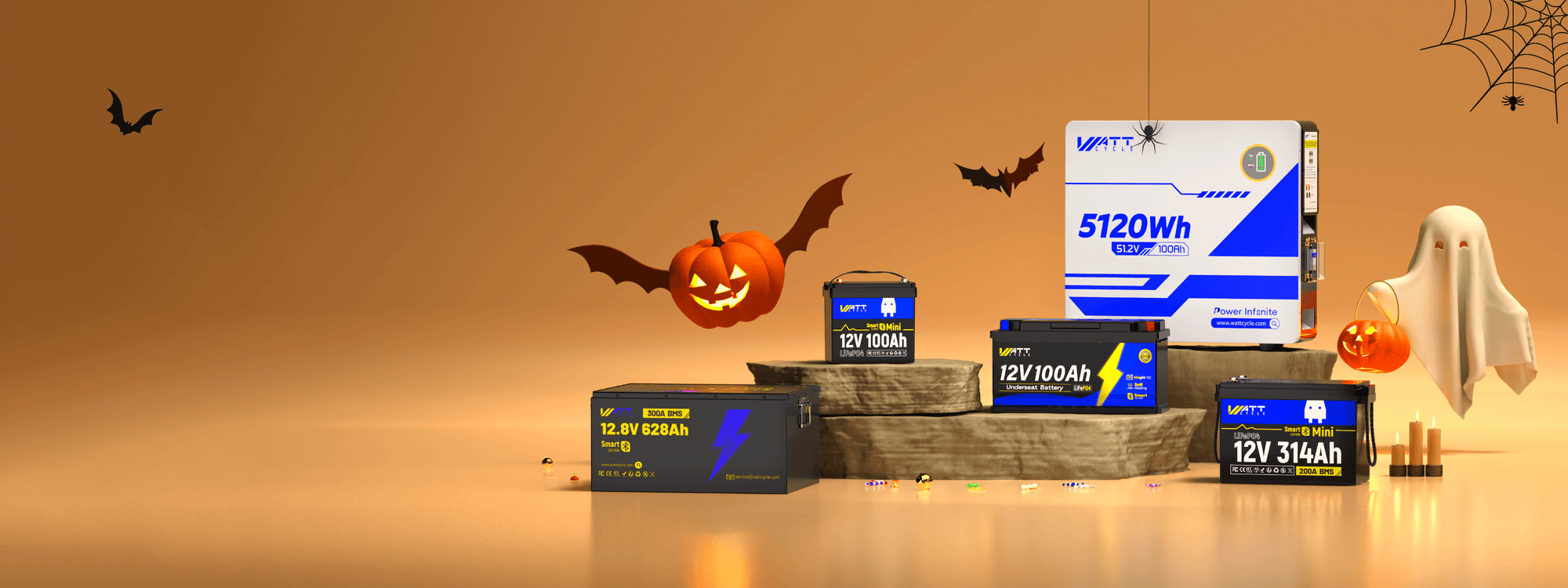WattCycle Halloween LiFePO4 Batterie Angebote, bis zu 45% Rabatt