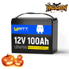 WattCycle LiFePO4 12V 100Ah Batterie, Beste Solarbatterie 12V im Halloween LiFePO4 Angebote