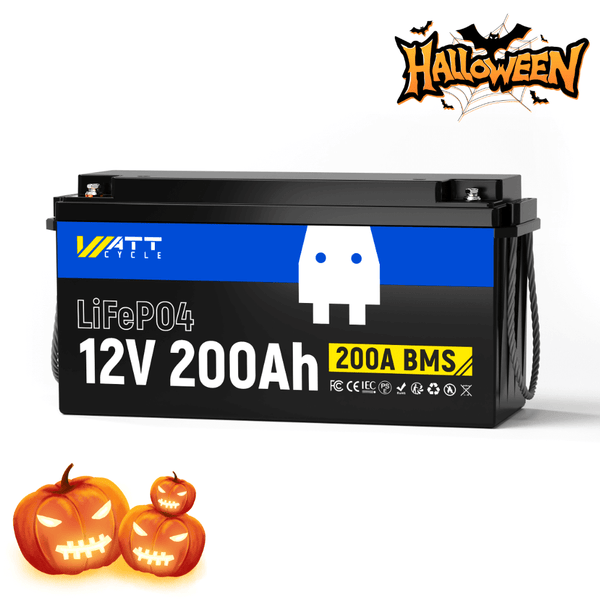 WattCycle LiFePO4 12V 200Ah Deep Cycle Batterie mit 200A BMS im Halloween LiFePO4 Angebote