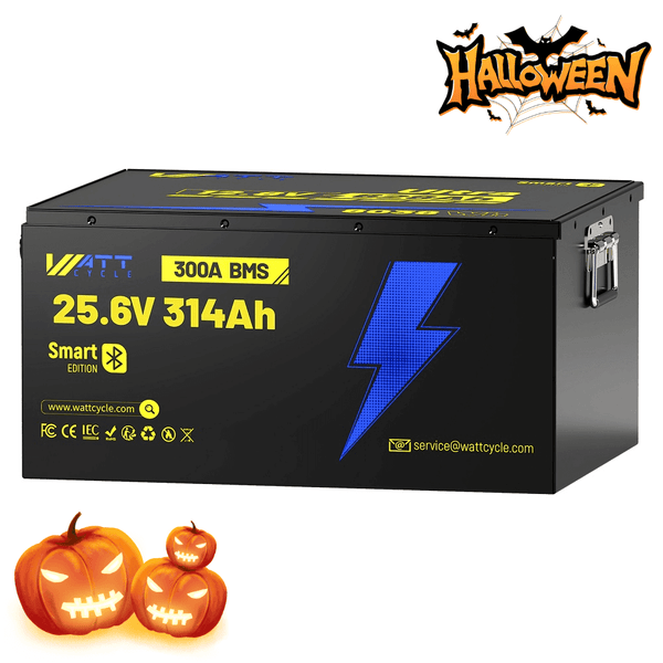 WattCycle LiFePO4 24V 314Ah Ultra Lithium Batterie mit 300A BMS & Bluetooth Überwachung im Halloween LiFePO4 Angebote