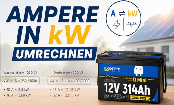 Ampere in kW umberechnen