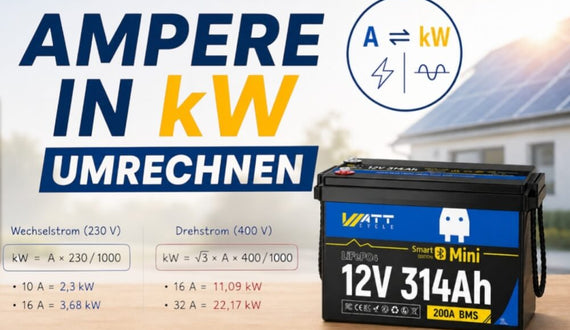 Ampere in kW umberechnen