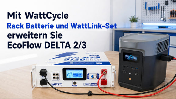 WattCycle Rack-Batterie mit WattLink: Alternative zum EcoFlow Zusatzakku