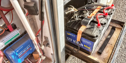 2 Stück WattCycle 12V 100Ah Mini LiFePO4 Batterien in Verbindung