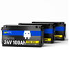 3 Stück WattCycle 24V​ LiFePO4 Solarbatterien 100Ah