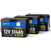 3 Stück WattCycle LiFePO4 12V 314Ah Mini Lithium Batterien