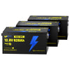 3 Stück WattCycle LiFePO4 12V 628Ah Ultra Lithium Batterien mit hoher Kapazität & Bluetooth Überwachung