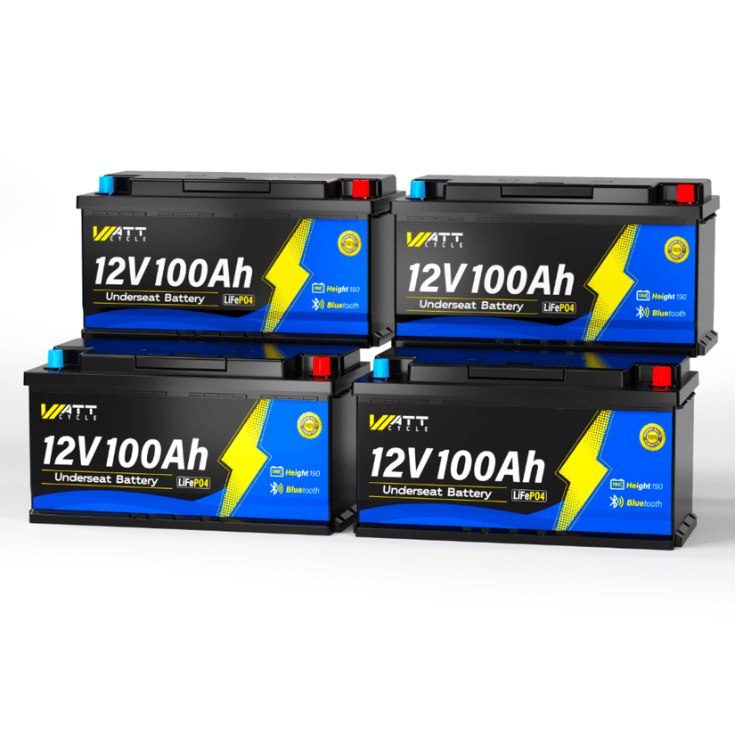 4 Stück WattCycle 12V 100Ah Lithium Batterien Wohnmobil