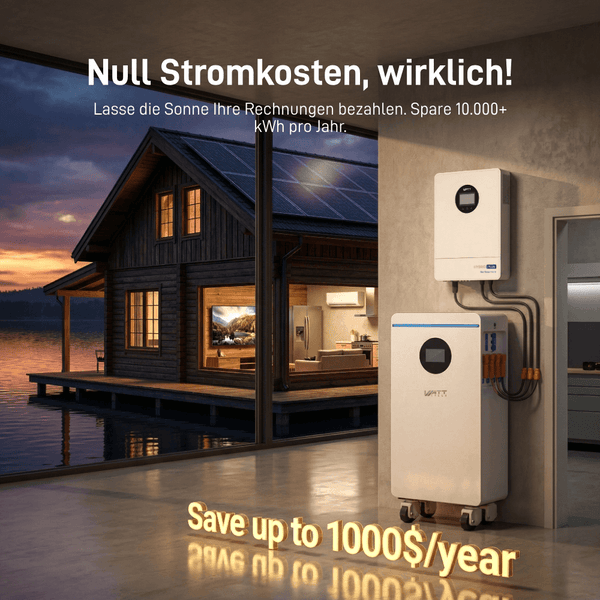 Geldsparende Lösung mit WattCycle 48V 314Ah 16kWh LiFePO4 Batteriespeicher