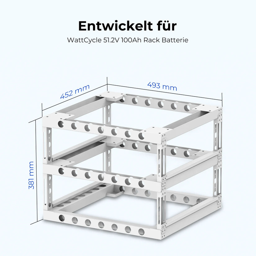 Größe von WattCycle Erdbebensicherer Modularer 2-Stufen-Batterieschrank