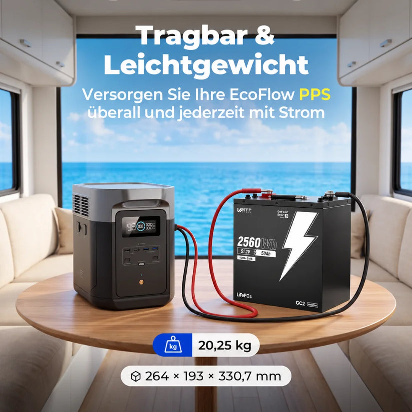 Tragbarer LiFePO4 48V 50Ah LiFePO4 Batteriespeicher mit PPS-Verbindungskabel für mobile Stromversorgung