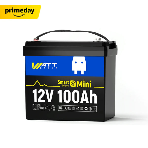 WattCycle 100Ah LiFePO4 12V Mini Smart Batterie mit Bluetooth Überwachung​ im Prime Big Deals Days Angebot