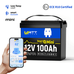 WattCycle 100Ah LiFePO4 12V Mini Smart Batterie mit Bluetooth Überwachung​ mit ECE R10 Zertifizierung