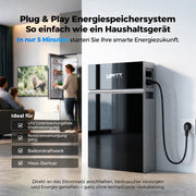 WattCycle 10 kWh AC-Speicher mit bis zu 2500 W AC-Leistung als Plug-and-Play-Energiespeicher für Zuhause