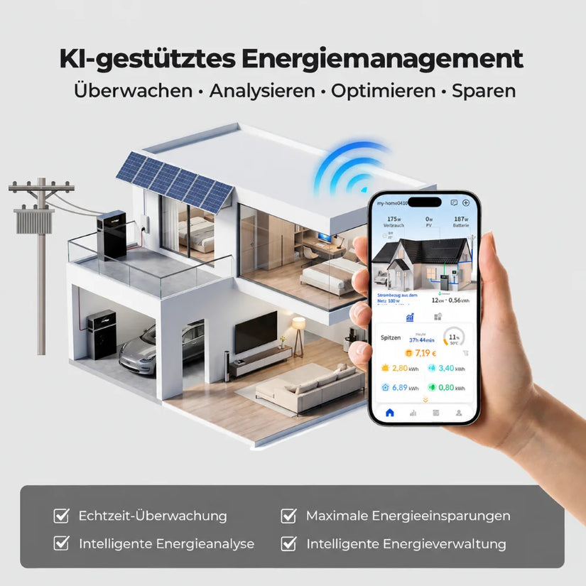 WattCycle 10 kWh AC-Speicher mit intelligentem Energiemanagement und Echtzeit-Überwachung per App
