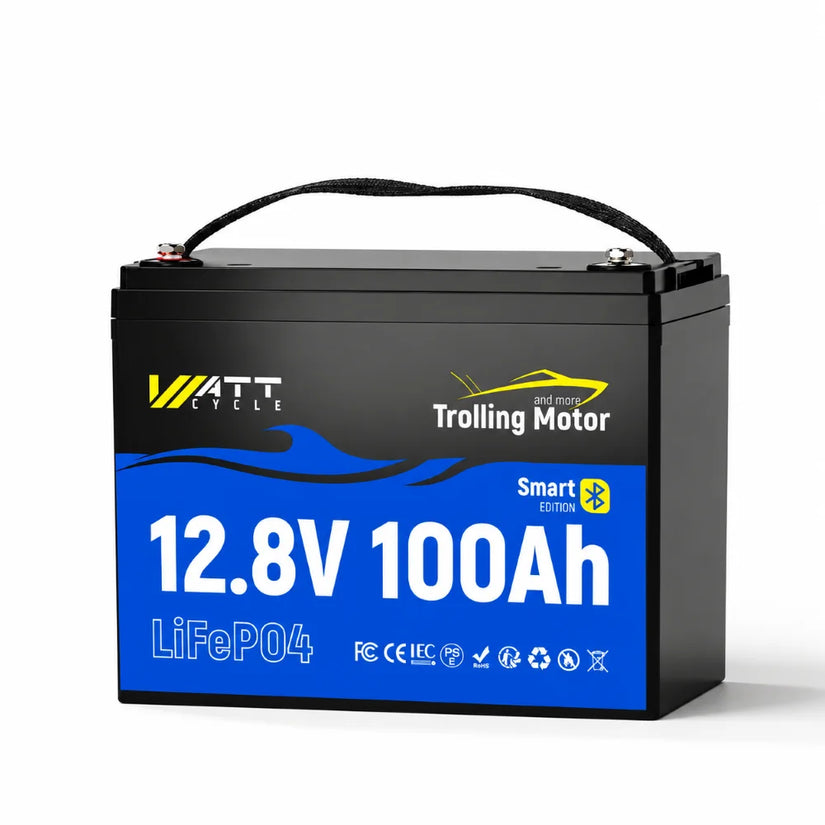 WattCycle 12V 100Ah Lithium Smart Batterie mit 120A BMS & Bluetooth Überwachung