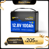 WattCycle 12V 100Ah Lithium Smart Batterie mit 120A BMS & Bluetooth Überwachung im Black Friday Angebot