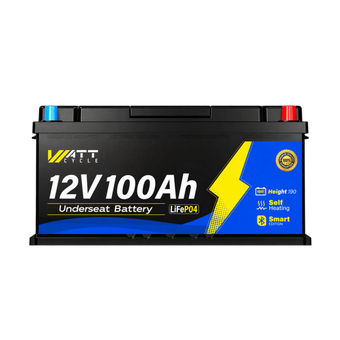 WattCycle 12V 100Ah Untersitz LiFePO4 Batterie mit Bluetooth und Heizung (DIN H8, L5)