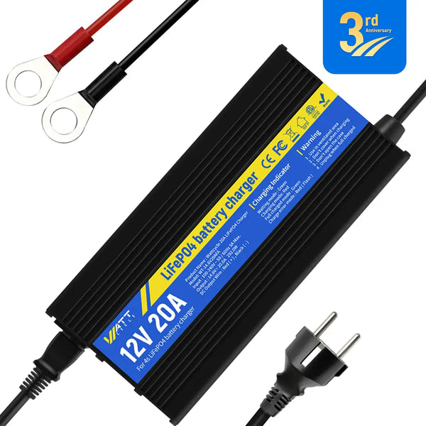 12V 20A Batterieladegerät mit Aluminiumgehäuse