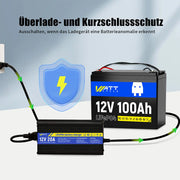 WattCycle 12V 20A Akku Ladegerät mit Überladeschutz und Kurzschlussschutz
